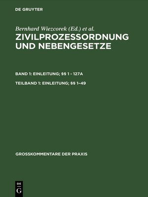 cover image of Einleitung; §§ 1–49